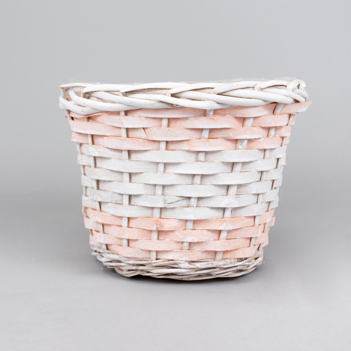Набор кашпо плетеных 3шт. (ива), D25xH19см, белый/персиковый в интернет-магазине флористических аксессуаров Азалия Декор