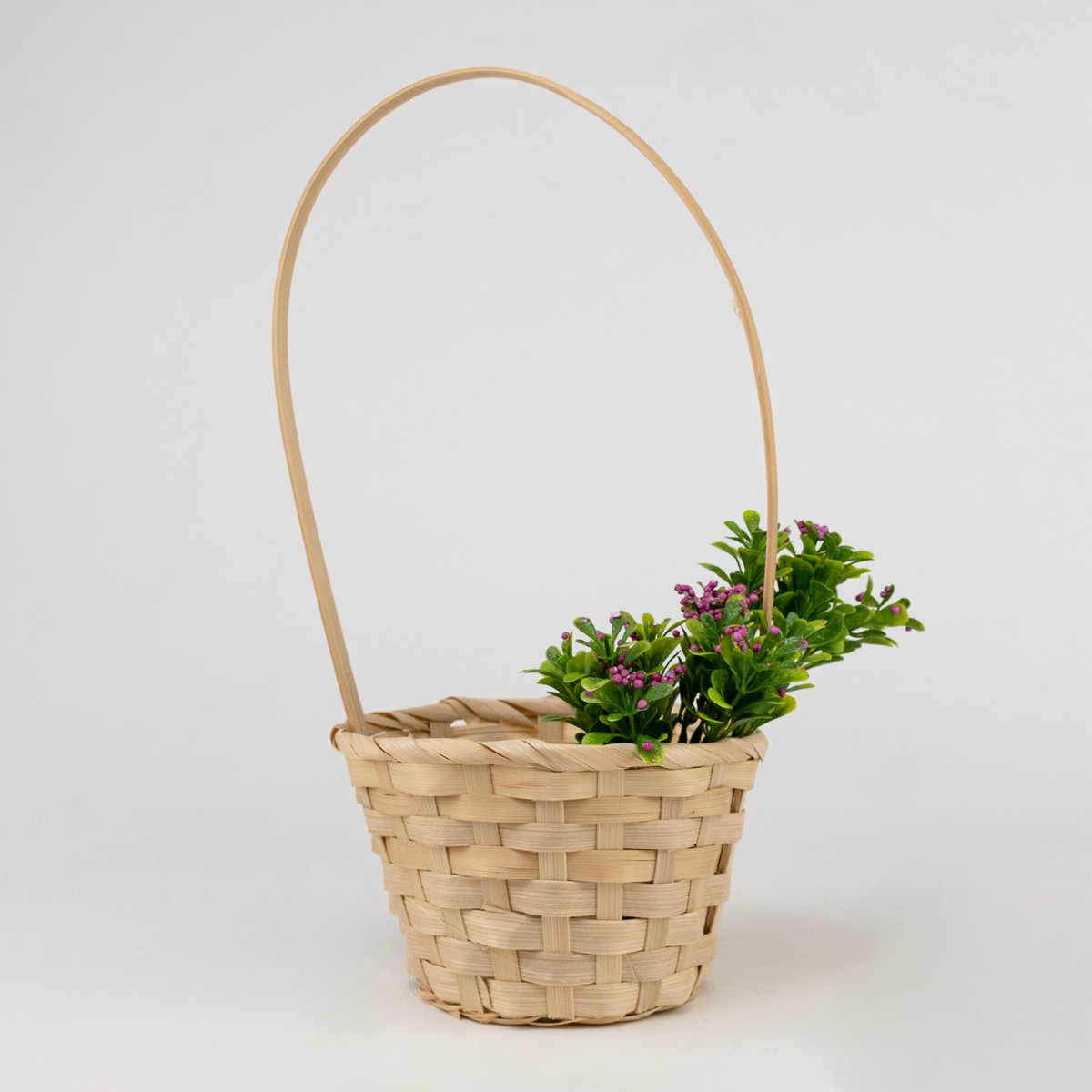 Корзина плетеная (бамбук), D13х9хH30см, натуральный в интернет-магазине флористических аксессуаров Азалия Декор