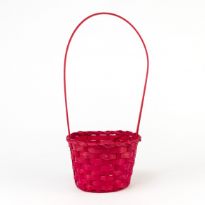 Корзина плетеная (бамбук), D13х9хH30см, красный в интернет-магазине флористических аксессуаров Азалия Декор