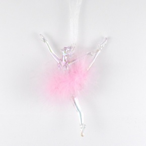 Украшение подвесное Балерина (пластик), 14,8x9,3см, светло-розовый в интернет-магазине флористических аксессуаров Азалия Декор
