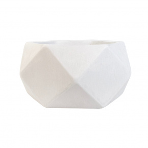 Кашпо Ромб (файбергласс), D30xH15см, белый в интернет-магазине флористических аксессуаров Азалия Декор