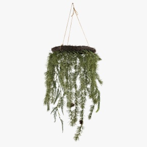 Венок подвесной сосновый с шишками, Н67хD33см, зеленый в интернет-магазине флористических аксессуаров Азалия Декор