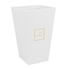 Кашпо для цветов Трапеция, 9х9хH14,5см, белый в интернет-магазине флористических аксессуаров Азалия Декор
