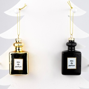 Украшение подвесное Парфюм (стекло), 9х8х4,5см, цв. в .асс. в интернет-магазине флористических аксессуаров Азалия Декор
