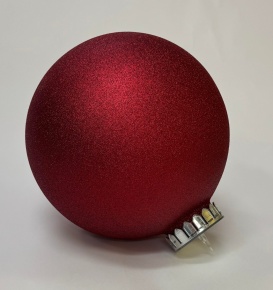 Украшение Шар с глиттером (пластик), D15см, красный в интернет-магазине флористических аксессуаров Азалия Декор