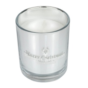 Свеча в стакане (стекло), H8xD7см, серебряный в интернет-магазине флористических аксессуаров Азалия Декор