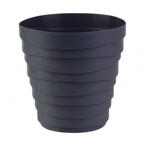 Кашпо Бархан (пластик), D14,5xH14,5см, 1,4л, антрацитовый в интернет-магазине флористических аксессуаров Азалия Декор