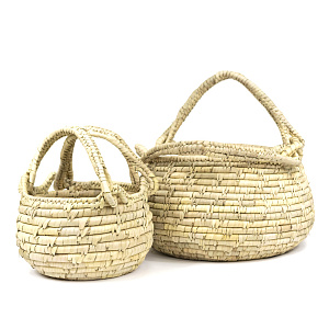 Набор корзин плетеных 2шт. (растительный материал), D33xH25см, белый в интернет-магазине флористических аксессуаров Азалия Декор
