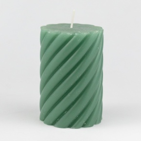 Свеча-столбик Спираль, H10xD7см, зеленый в интернет-магазине флористических аксессуаров Азалия Декор