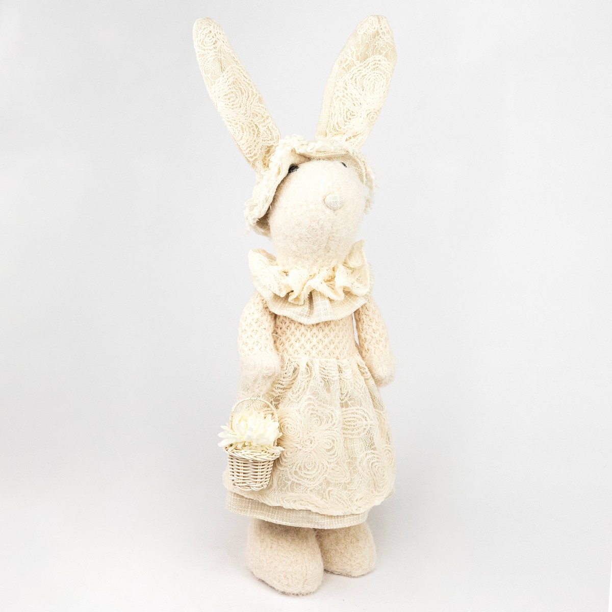 Сувенир Кролик девочка, H60x29x16,5см, кремовый в интернет-магазине флористических аксессуаров Азалия Декор