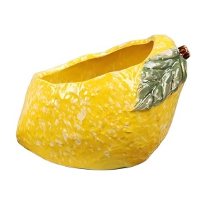 Кашпо Лимон (керамика), 16х12,5хH11см, желтый в интернет-магазине флористических аксессуаров Азалия Декор