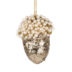 Украшение подвесное Желудь, H8см, золотой в интернет-магазине флористических аксессуаров Азалия Декор