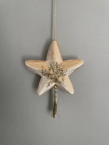 Украшение подвесное Звезда с кисточкой, 14см, кремовый в интернет-магазине флористических аксессуаров Азалия Декор