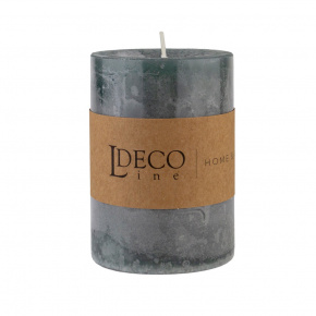 Свеча-столбик с ароматом Зеленый чай (55 часов), H10xD7см, зеленый в интернет-магазине флористических аксессуаров Азалия Декор