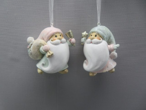 Украшение подвесное Санта (полирезин), Н7х7х4см, в асс., серый в интернет-магазине флористических аксессуаров Азалия Декор