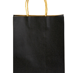 Пакет подарочный (крафт), 21хH26см (в уп. 12 шт.), черный в интернет-магазине флористических аксессуаров Азалия Декор