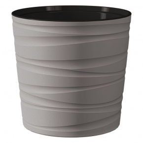 Кашпо со вставкой Модерн, D26xH25см, 8л, серый в интернет-магазине флористических аксессуаров Азалия Декор