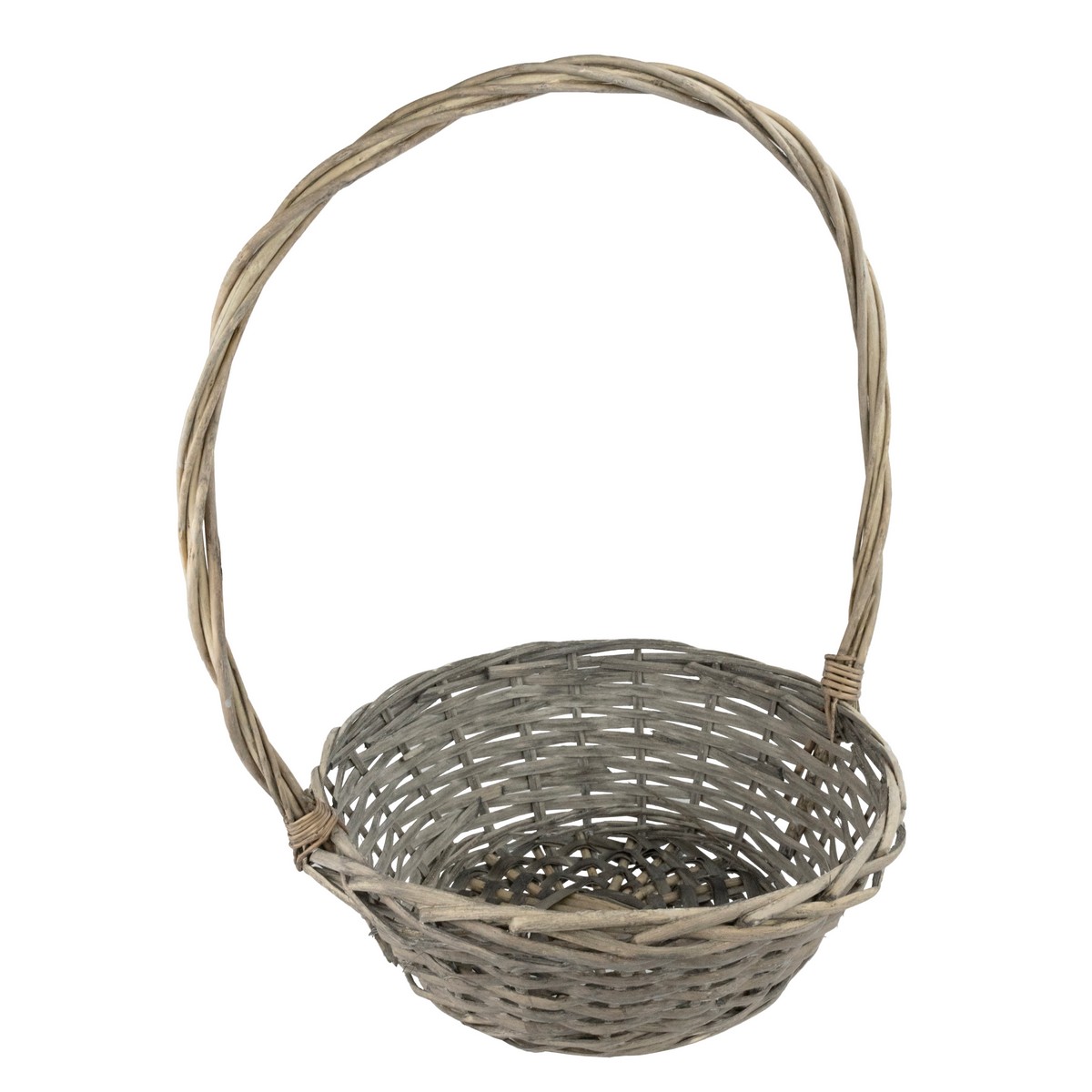 Корзина плетеная (ива), D30x12xH43см, серый в интернет-магазине флористических аксессуаров Азалия Декор