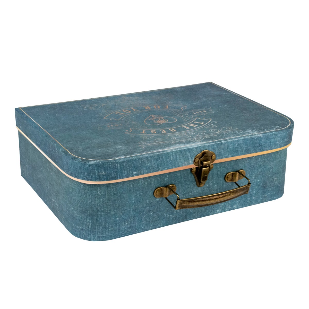 Набор коробок подарочных Чемодан 3шт., 30,2х21,9хH9,5см, синий в интернет-магазине флористических аксессуаров Азалия Декор