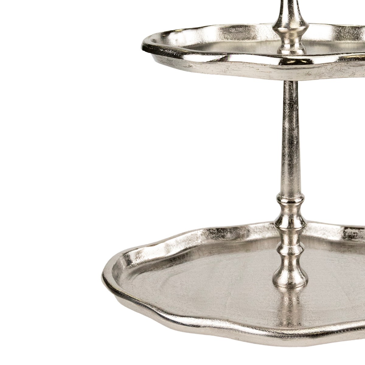 Подставка 2 яруса овальная (металл), Н44х36х24см, серебряный в интернет-магазине флористических аксессуаров Азалия Декор