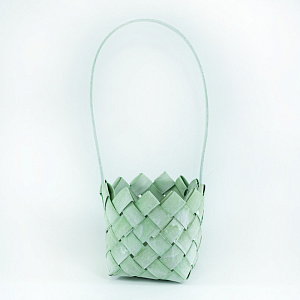 Корзина плетеная, D13xH32см, зеленый/72шт. в интернет-магазине флористических аксессуаров Азалия Декор