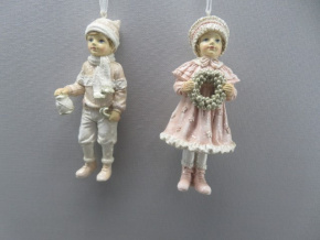 Украшение подвесное Мальчик/Девочка (полирезин), Н11х5х4см, в асс., светло-розовый в интернет-магазине флористических аксессуаров Азалия Декор