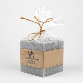 Свеча-квадрат Йоркшир (23 часа, пальмовый воск), 7x7xH7см, серый в интернет-магазине флористических аксессуаров Азалия Декор