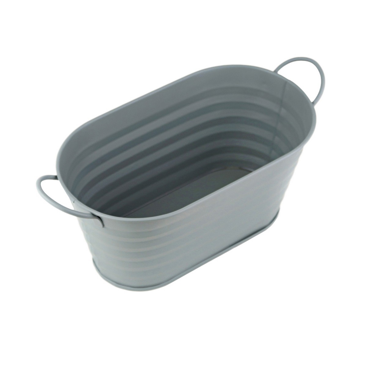 Кашпо с ручками Линии (металл), 22,5x13xH10,5см, голубой в интернет-магазине флористических аксессуаров Азалия Декор