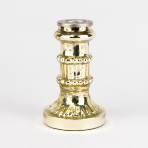 Подсвечник (стекло), Н11х6,5х6,5см, шампань в интернет-магазине флористических аксессуаров Азалия Декор