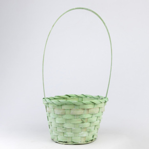 Корзина плетеная (бамбук), D15х9хH31см, зеленый в интернет-магазине флористических аксессуаров Азалия Декор