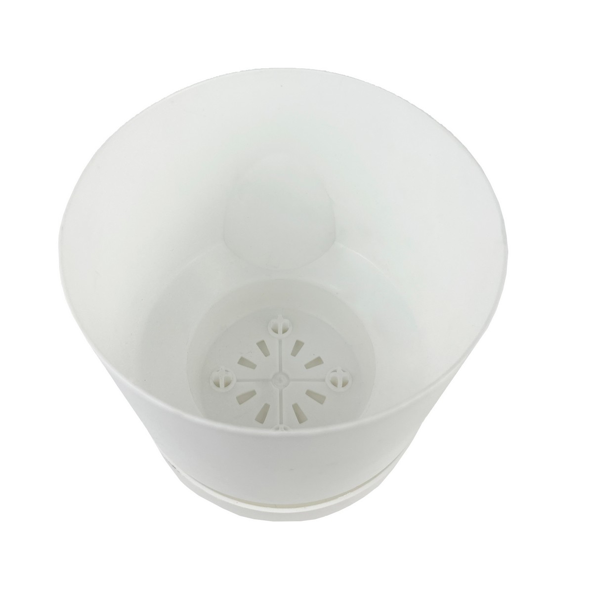 Цв. горшок Тренд (пластик), D12xH11см, 0,8л, белый в интернет-магазине флористических аксессуаров Азалия Декор