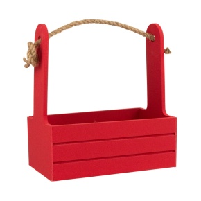 Корзина (дерево), 21х12х23см, красный в интернет-магазине флористических аксессуаров Азалия Декор