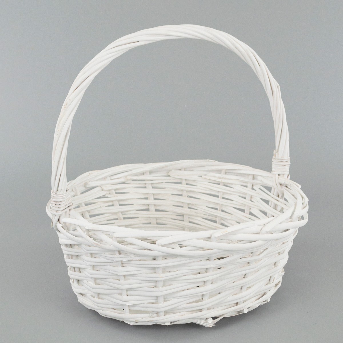 Набор корзин плетеных 3шт. (ива), D36x14xH38см, белый в интернет-магазине флористических аксессуаров Азалия Декор