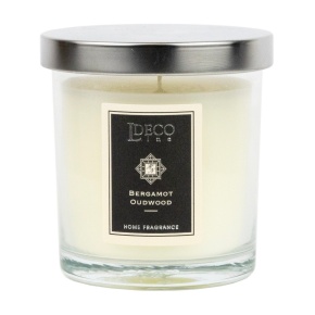 Свеча в стакане с ароматом Бергамота (20 часов, стекло), D7xH8см, прозрачный в интернет-магазине флористических аксессуаров Азалия Декор