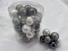 Набор шаров 36 шт. на проволоке (стекло), D2,5-3см, в асс., серый в интернет-магазине флористических аксессуаров Азалия Декор