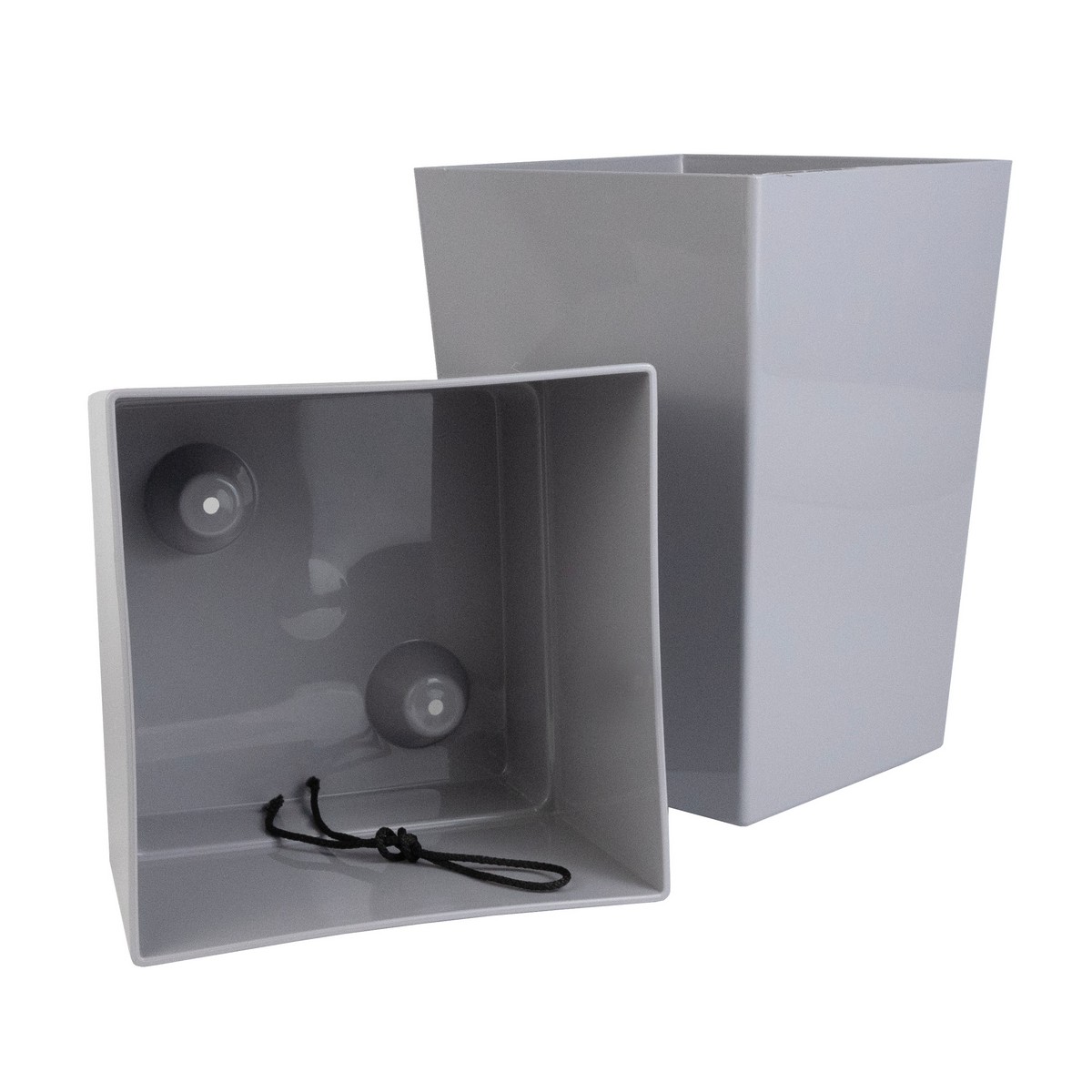 Кашпо Астра со вставкой (пластик), D18xH34см, 3,5л, серый в интернет-магазине флористических аксессуаров Азалия Декор