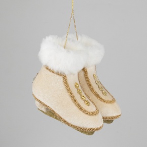 Украшение подвесное Коньки, Н24х13х13см, кремовый в интернет-магазине флористических аксессуаров Азалия Декор