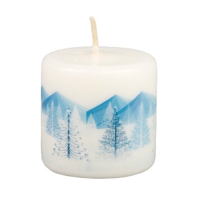 Свеча-столбик Апатиты (5 часов), D4xH4см, белый в интернет-магазине флористических аксессуаров Азалия Декор