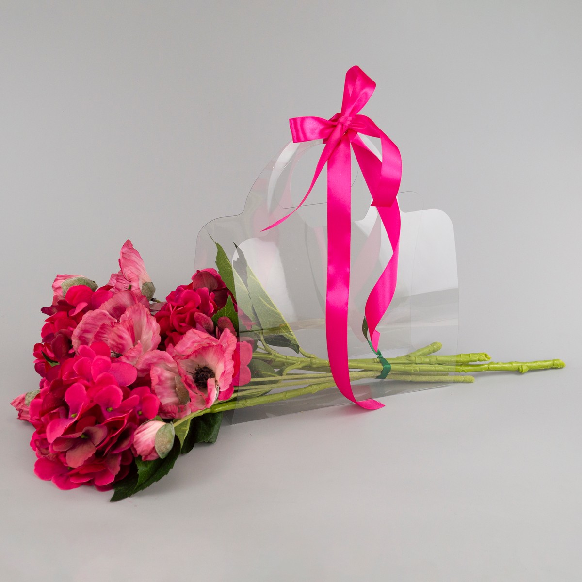 Сумка для цветов (пластик), 38x12x33см (в уп. 10шт.), прозрачный в интернет-магазине флористических аксессуаров Азалия Декор