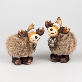 Сувенир Лось (полирезин), Н11х7,5х6см, в асс., коричневый в интернет-магазине флористических аксессуаров Азалия Декор