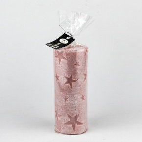 Свеча-столбик Звездопад (25 часов), D6xH14,5см, розовый в интернет-магазине флористических аксессуаров Азалия Декор