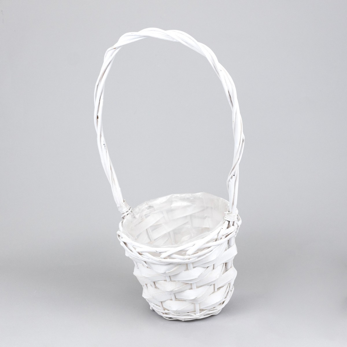 Набор корзин плетеных 3шт. (ива), D25x18xH50см, белый в интернет-магазине флористических аксессуаров Азалия Декор