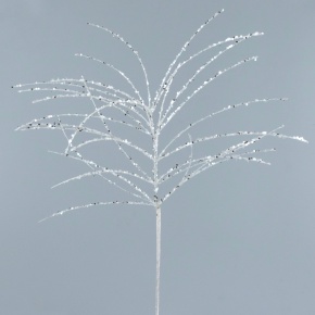 Ветка декоративная с глиттером, 73см, белый в интернет-магазине флористических аксессуаров Азалия Декор