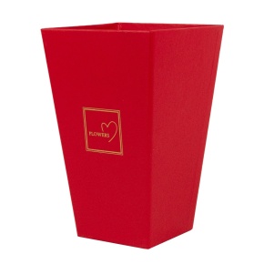 Кашпо для цветов Трапеция, 9х9хH14,5см, красный в интернет-магазине флористических аксессуаров Азалия Декор