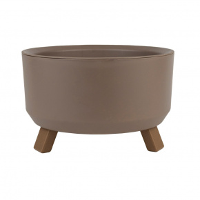 Кашпо со вставкой Грация Прайм (пластик), D15xH9см, 0,7л, коричневый в интернет-магазине флористических аксессуаров Азалия Декор