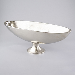 Блюдо на ножке (металл), 46х15xH15см, серебряный в интернет-магазине флористических аксессуаров Азалия Декор