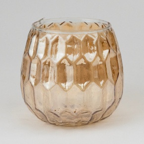 Подсвечник Стакан (стекло), Н8х8,5см, золотой в интернет-магазине флористических аксессуаров Азалия Декор