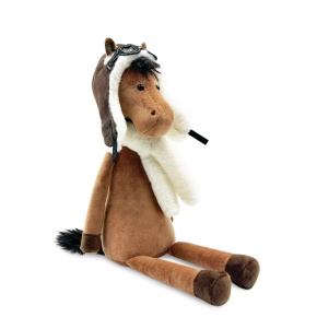 Игрушка м/н Конь Авиатор, 25см, коричневый в интернет-магазине флористических аксессуаров Азалия Декор