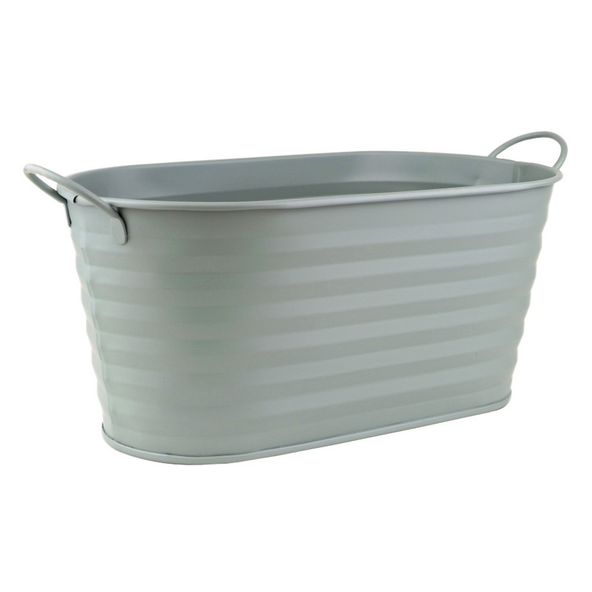 Кашпо с ручками Линии (металл), 29x15xH12,5см, голубой в интернет-магазине флористических аксессуаров Азалия Декор