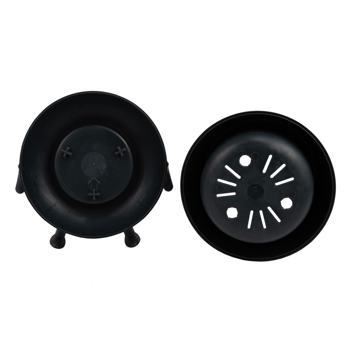 Кашпо Мистер Грин (пластик), D11xH9см, 0,6л, антрацитовый в интернет-магазине флористических аксессуаров Азалия Декор